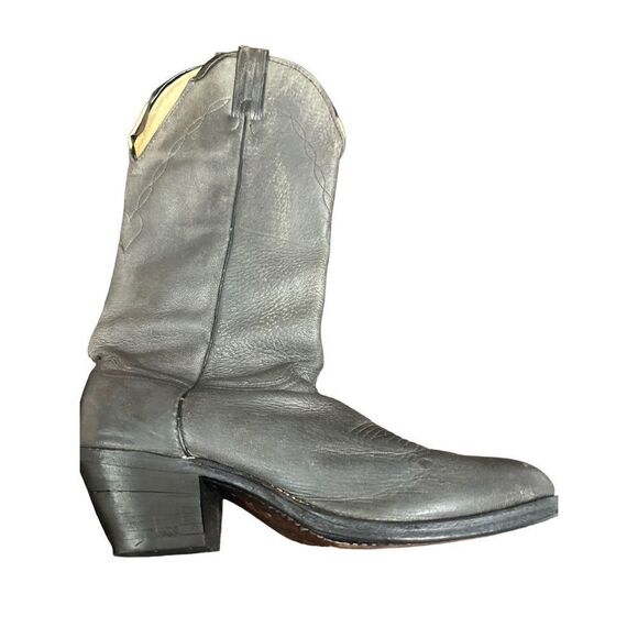 Abilene Men’s Western Gray Leather   Mid -Calf Boots - Picture 8 of 14